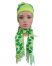 Acrylic Kids Cap with muffler set Light Green 